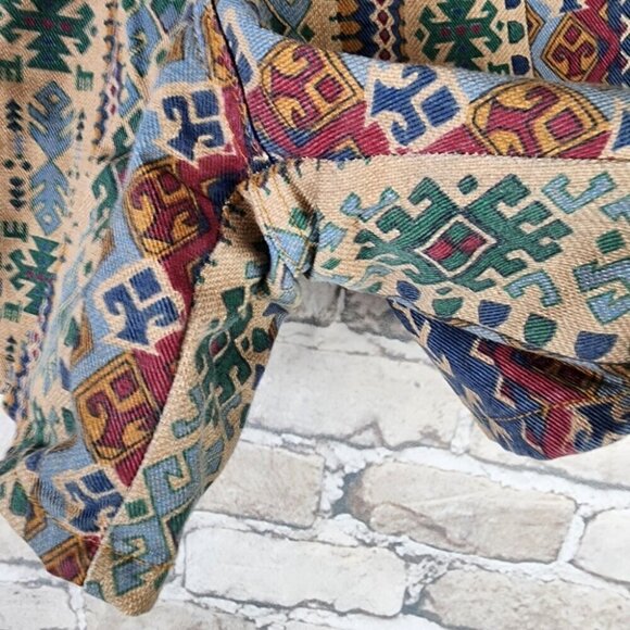 Vintage 80s High Waist Cotton Waliking Shorts Southwestern Pattern Size 12 - Picture 9 of 15